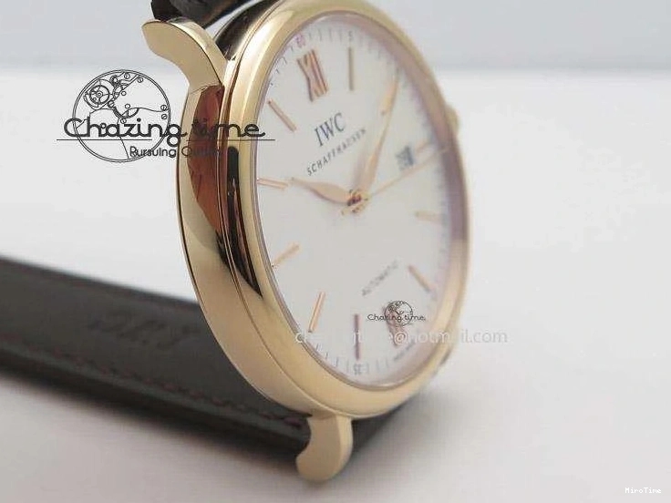 MIROTIME 1223 Modern Portofino SCHAFFHAUSEN RG MKF 1:1 V2 Best Edition White Dial On Brown Leather Strap A 7344
